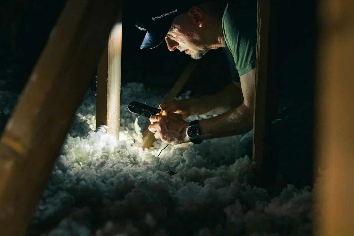 Intervention technique sous toiture pour isolation des combles